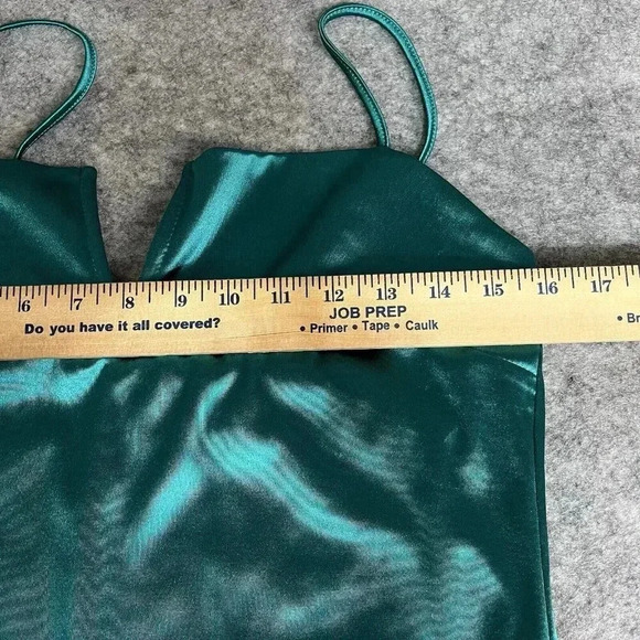 Rue 21 Cocktail Slip Dress Womens L Teal Tulip Hem Feminine Romantic Date Night - Picture 12 of 16